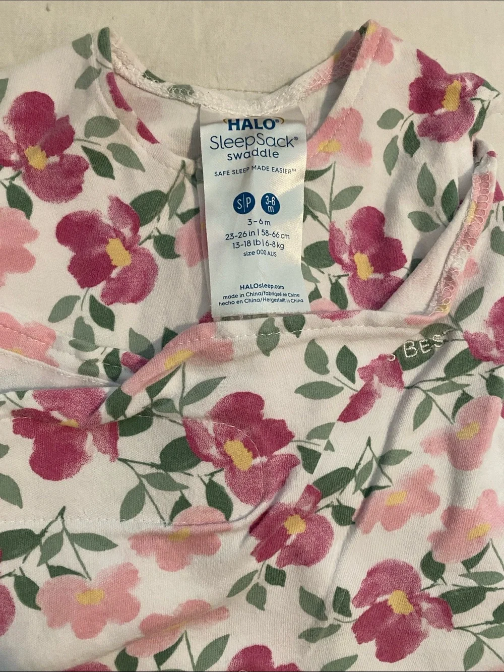 Halo Baby Sleepsacks in Floral Pink, Cream & White Harry Potter